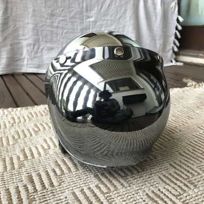 Mirror Chrome Retro Jet Helmet