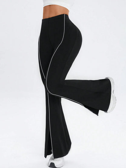Elastic Wide-Leg Flared Pants