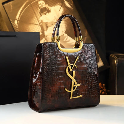 Crocodile Print Shoulder Bag