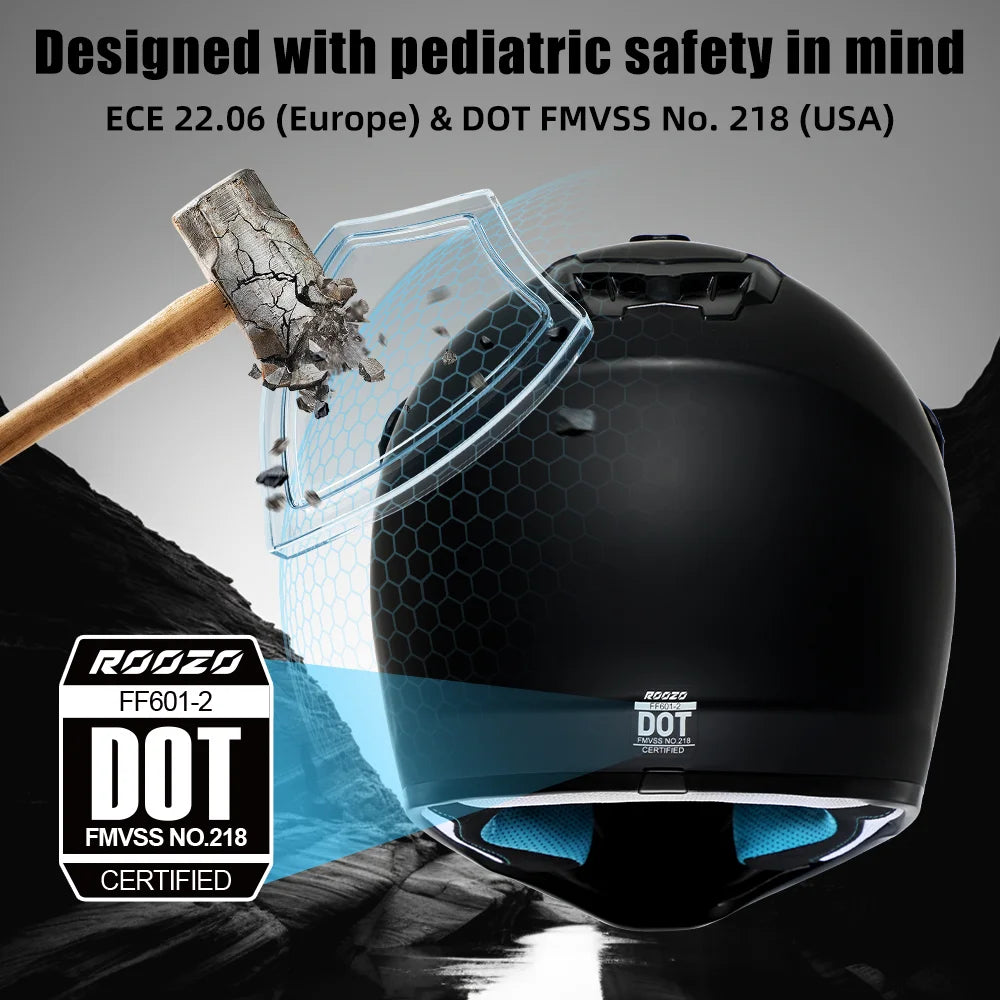 Roozo Lightweight Youth Motocross Helmet