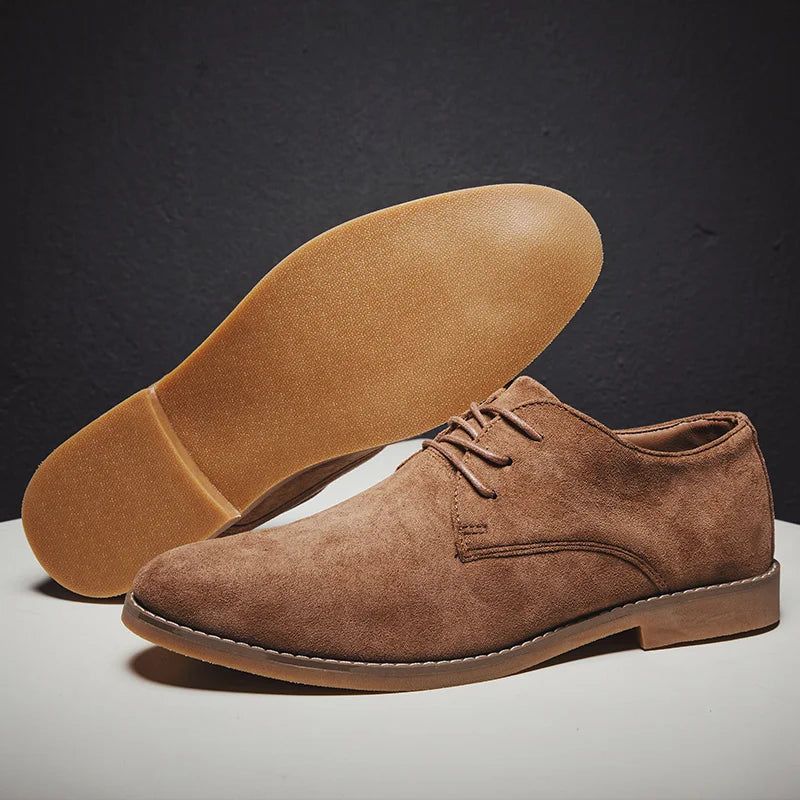 Suede Lace-Up Derby Shoes