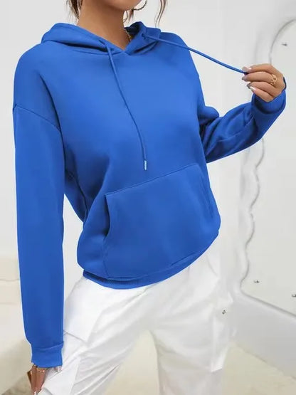 Solid Pocket Fleece Hoodie