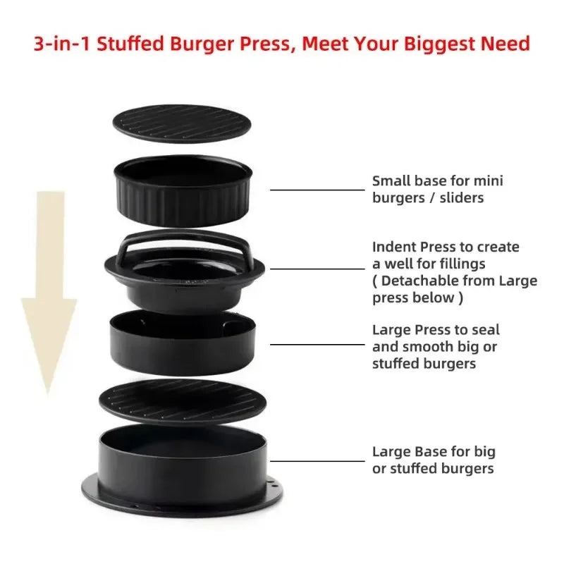 Plastic Kitchen Gadgets Round Hamburger
