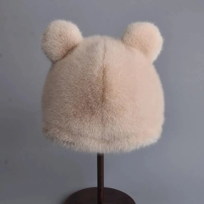 Winter Faux Mink Fur Beanie