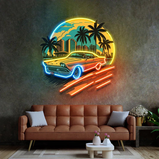 Car Sunset Neon