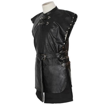 Black Leather Cloak Costume Set