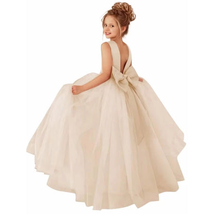 Pink Cotton Flower Girl Dress
