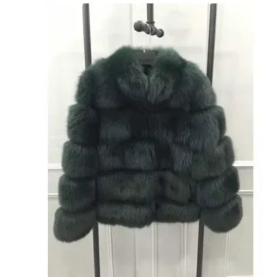 Spliced Faux Fur Short Coat