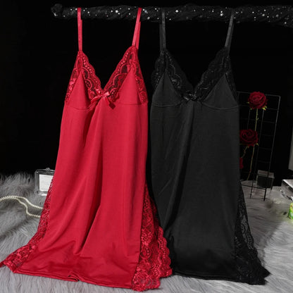 Sexy Solid V-Neck Nightgown