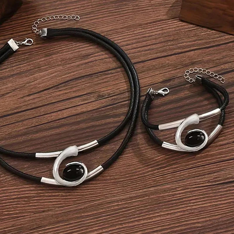 Bohemian Layered Necklace Bracelet Set