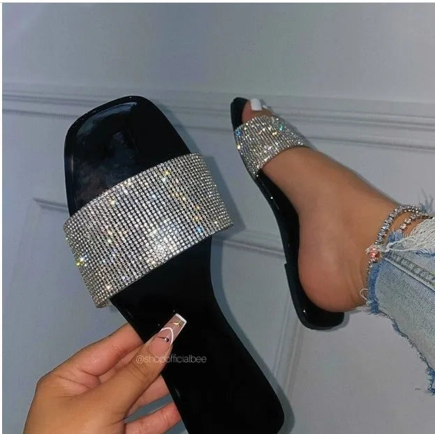 Women’s Indoor Bling Flat Slippers