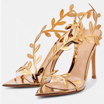Golden High Heel Sandals