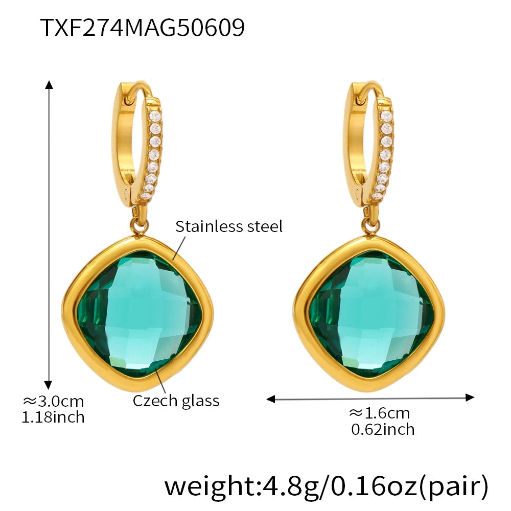 Square Glass Earrings