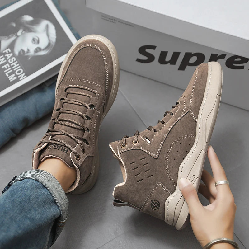 High-Top Motorcycle Ankle Boots