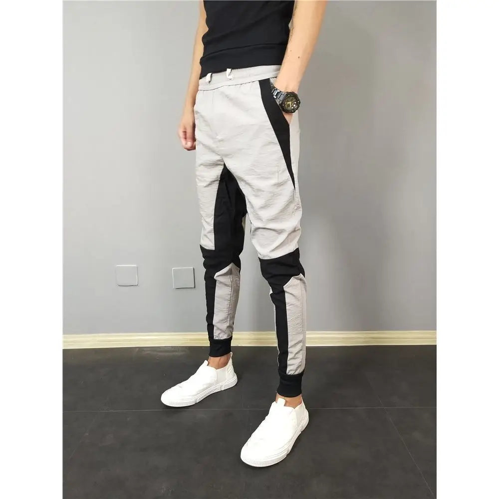 Slim Elastic Casual Patchwork Korean Trouser