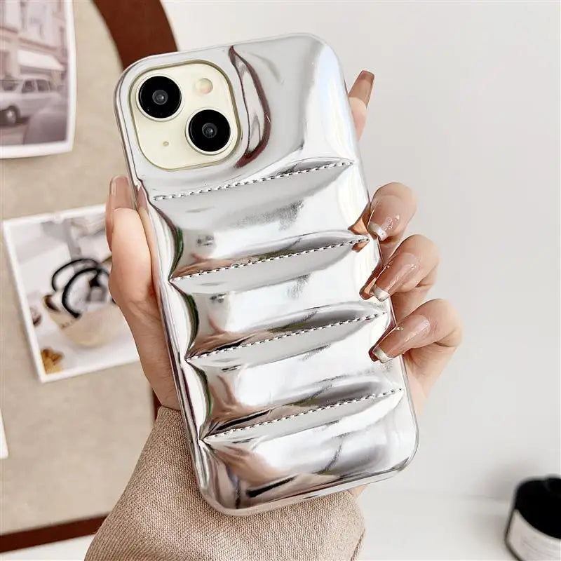 Winter Puffer Leather Case for iPhone 17 Pro Max | 17 Pro | 16 Pro Max | 16 Pro | 15 Pro Max | 15 Pro | 14 Pro Max | 14 Pro | 13 Pro Max | 12 Pro Max