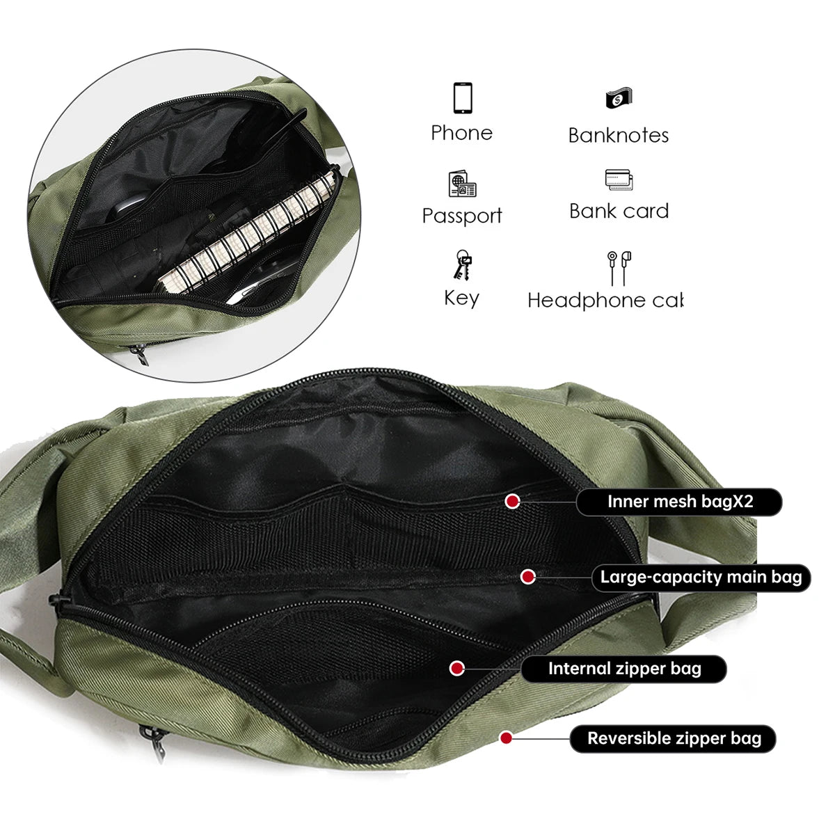 Lightweight Nylon Mini Chest Bag