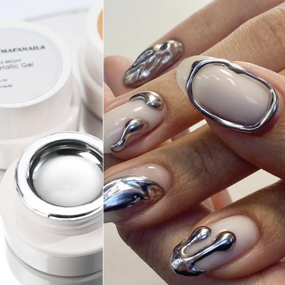 Metallic Chrome Nail Art Gel