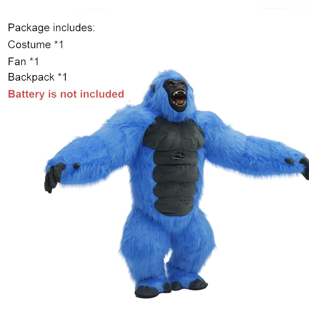 Inflatable Plush Gorilla Costume
