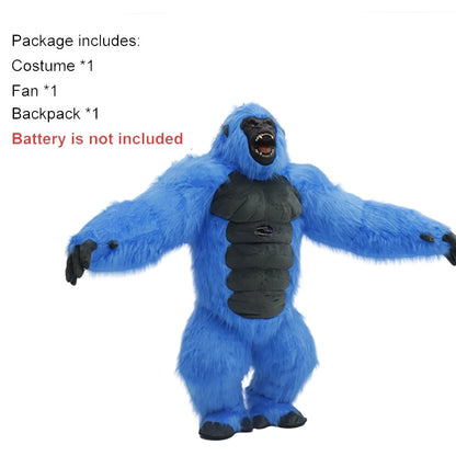 Inflatable Plush Gorilla Costume