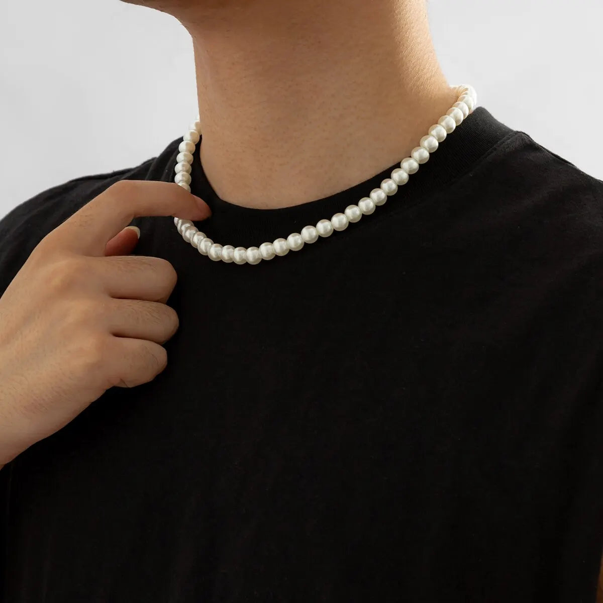 Pearl Round Iron Choker Necklace Party