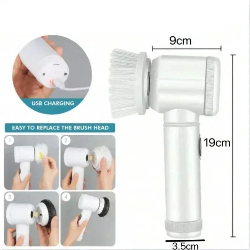 Electric Spin Scrubber With 5 Brush