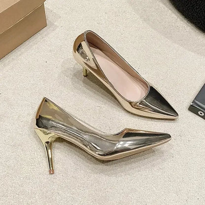 Silver Pointed Heels