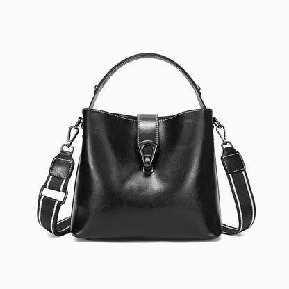 Oil Wax Leather Bucket Bag