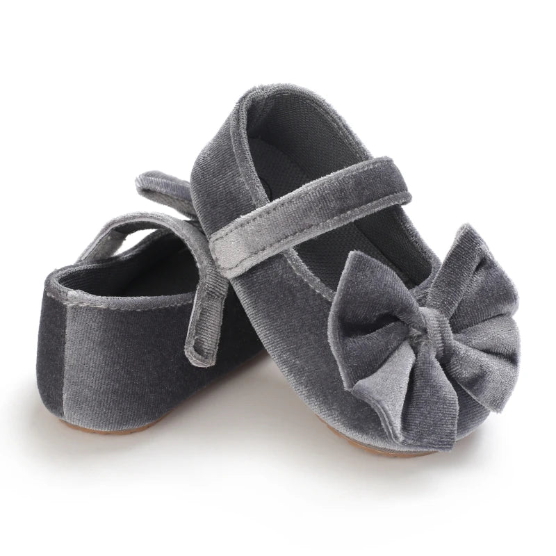 Flannelette Bow Baby Flats