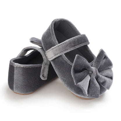 Flannelette Bow Baby Flats
