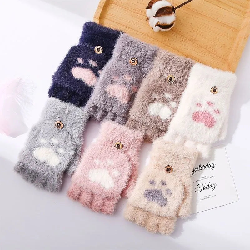 Warm Cat Paw Style Gloves