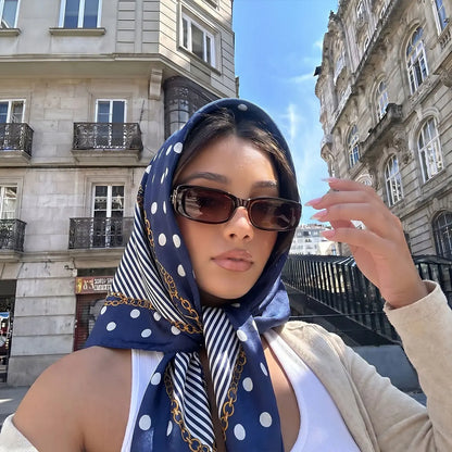 90cm Print Square Dot Scarf