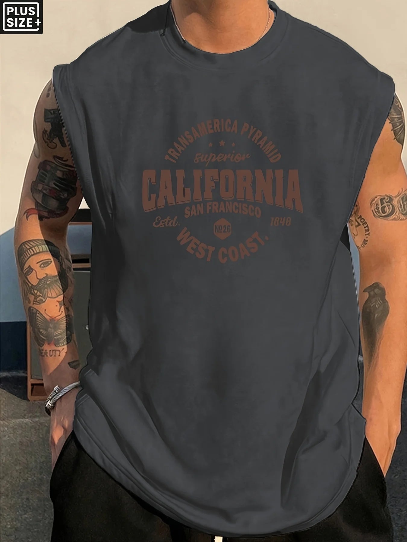 Cotton Boston Print Sleeveless Vest