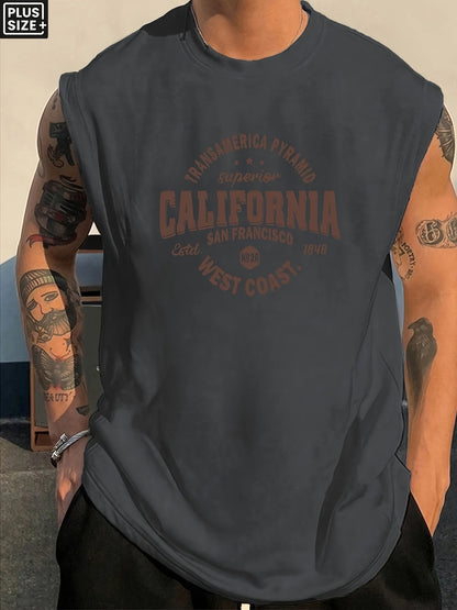 Cotton Boston Print Sleeveless Vest