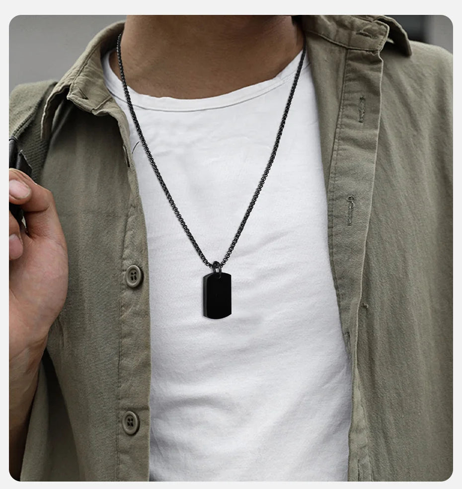 Metal Geometric Stainless Dogtags Pendant Party