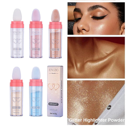 Body Glitter Highlighter Powder Puff