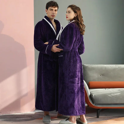 Autumn Winter Warm Coral Velvet Bathrobe