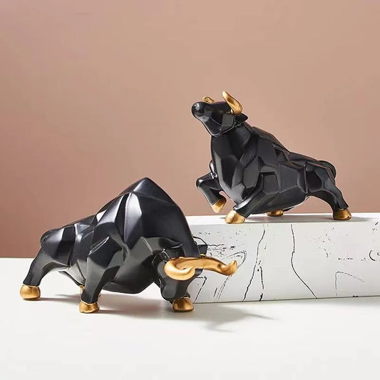 Geometric Bull Figurine