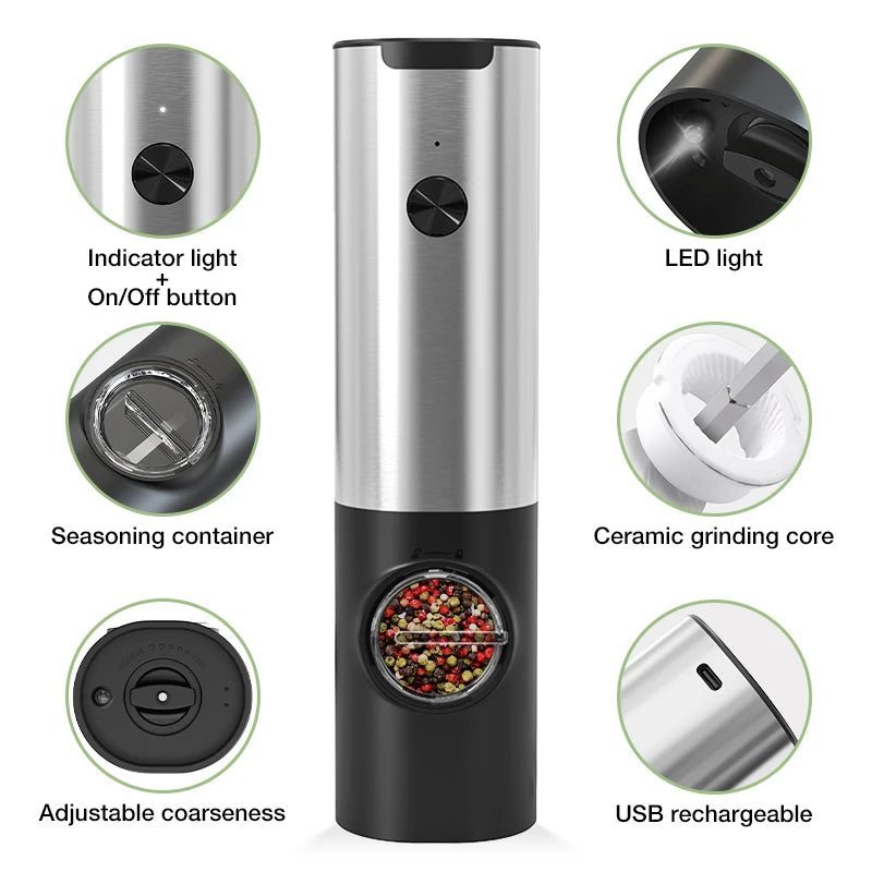 Rechargeable Electric Salt Grinder
