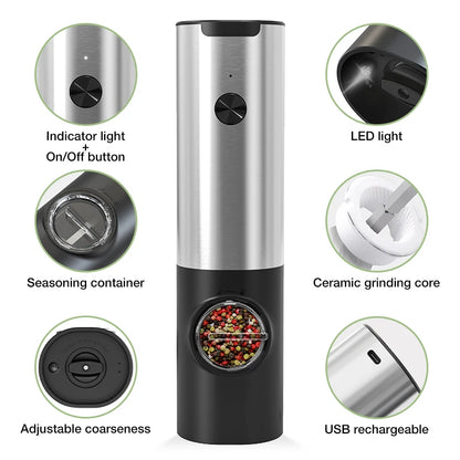 Rechargeable Electric Salt Grinder