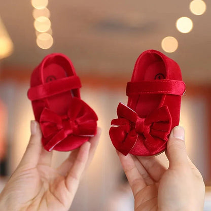 Flannelette Bow Baby Flats