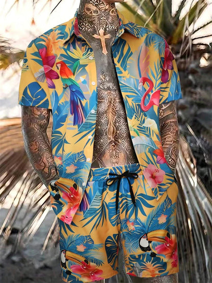 Jungle Print Hawaiian Shirt Set