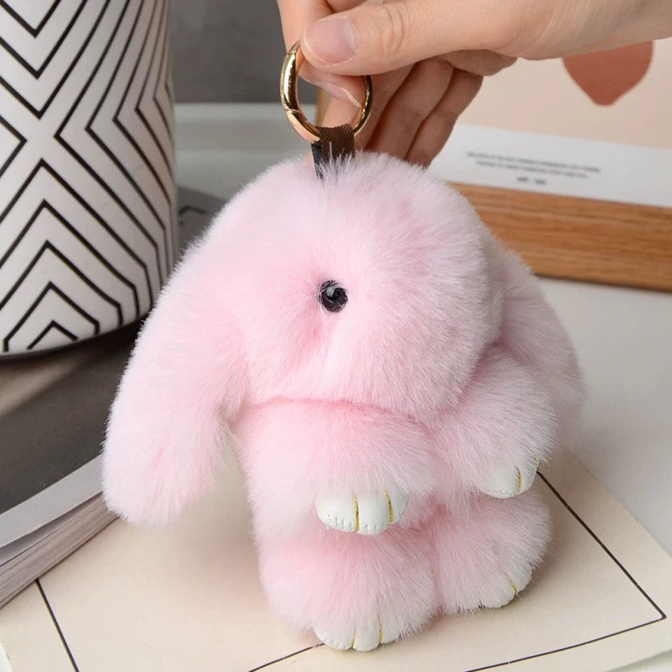 Rabbit Fur Keychain Bag Car