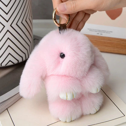 Rabbit Fur Keychain Bag Car