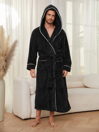 Flannel Open-Weave Sleepwear Robe