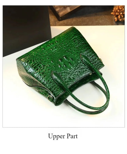 Polyester Zipper Shoulder Bag Crocodile