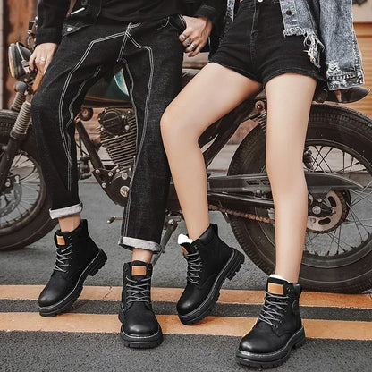 High-Top Lace-Up Ankle Boots