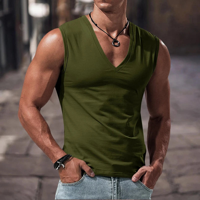 Solid V-Neck Tank