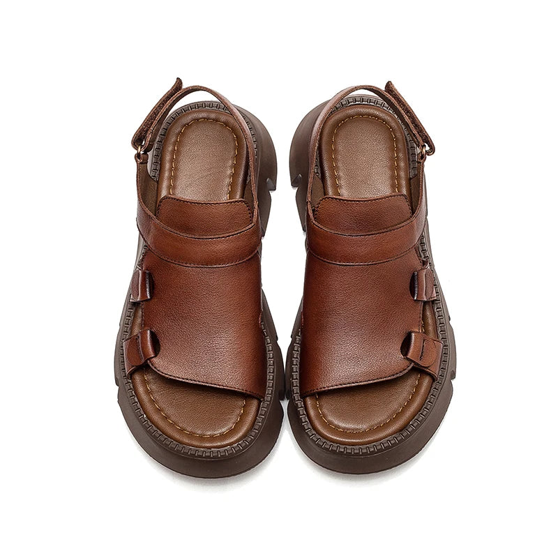 Leather Platform Sandals