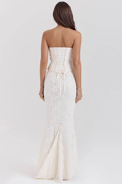 Summer Lace Strapless Dress